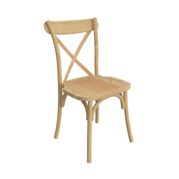 Cross Back Chair - Natural Timber