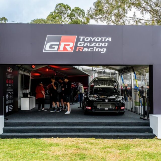 A little throwback to the @adl.gf! We had a blast working with the awesome team at @luminoevents on this custom build for Toyota Gazoo Racing.Nothing beats creating something unique and then seeing it buzzing with people ❤️🖤